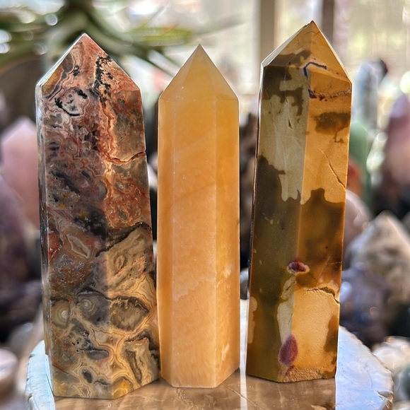 3 Points! Crazy Lace Agate. Mookaite. Orange Calcite. - Picture 5 of 8